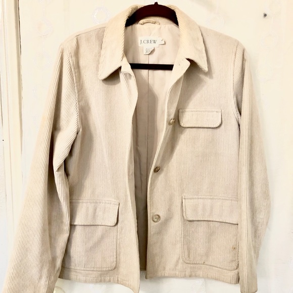 J Crew Corduroy Cream Barn Jacket - Picture 1 of 8